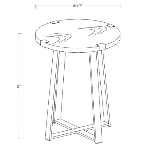 Metal Wrapped Round MDF Side Table G485759