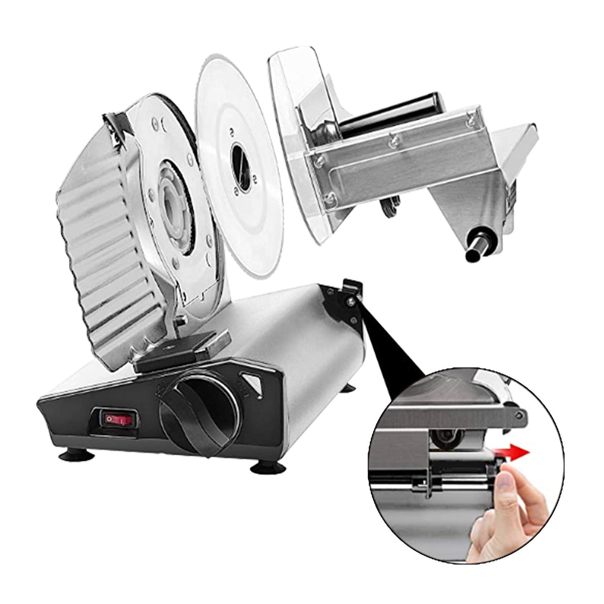 180W Electric Stainless Steel Meat Deli Slicer N473
