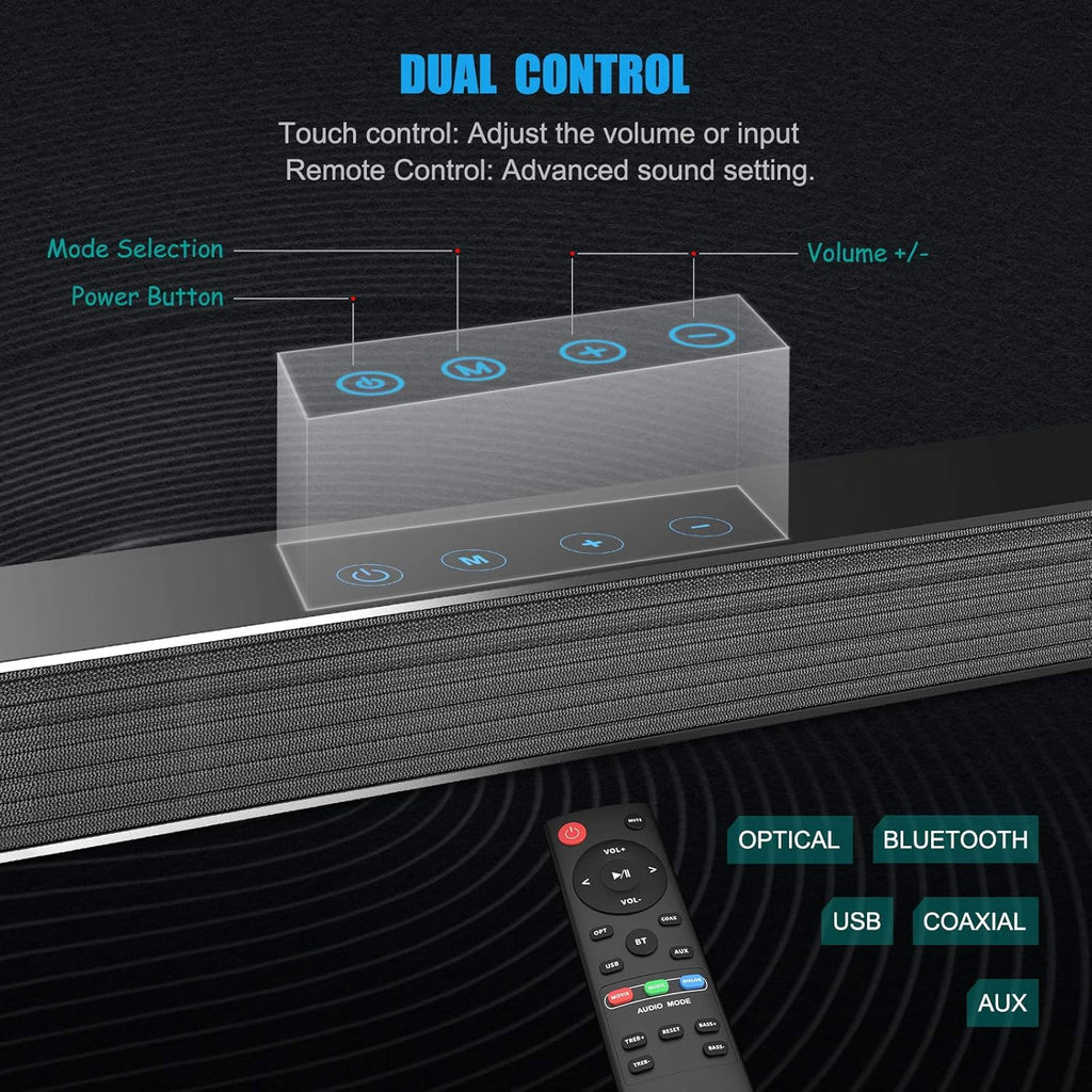 27 Inch Bluetooth Sound Bar with Subwoofer V11398