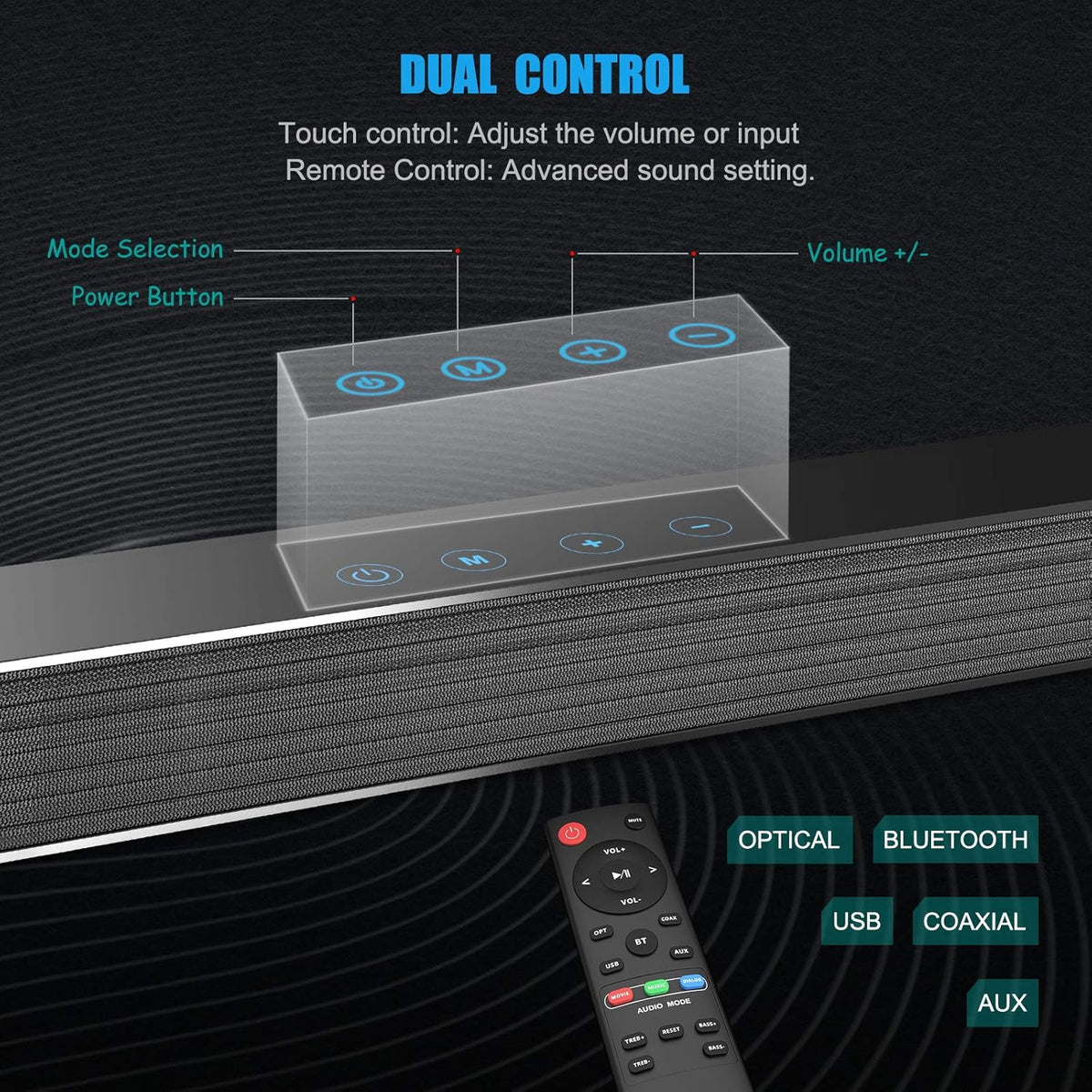 27 Inch Bluetooth Sound Bar with Subwoofer V11398