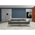 Dark Grey Linen-Textured Sofa with Metal Legs V505444
