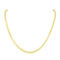 14K Yellow Gold Solid 3mm Byzantine Link Chain Pendant Necklace K2092