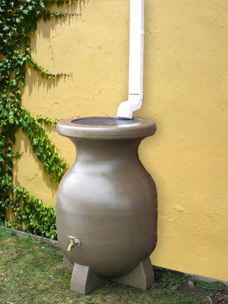 55 Gallon Sandstone Look Rain Barrel Y4588