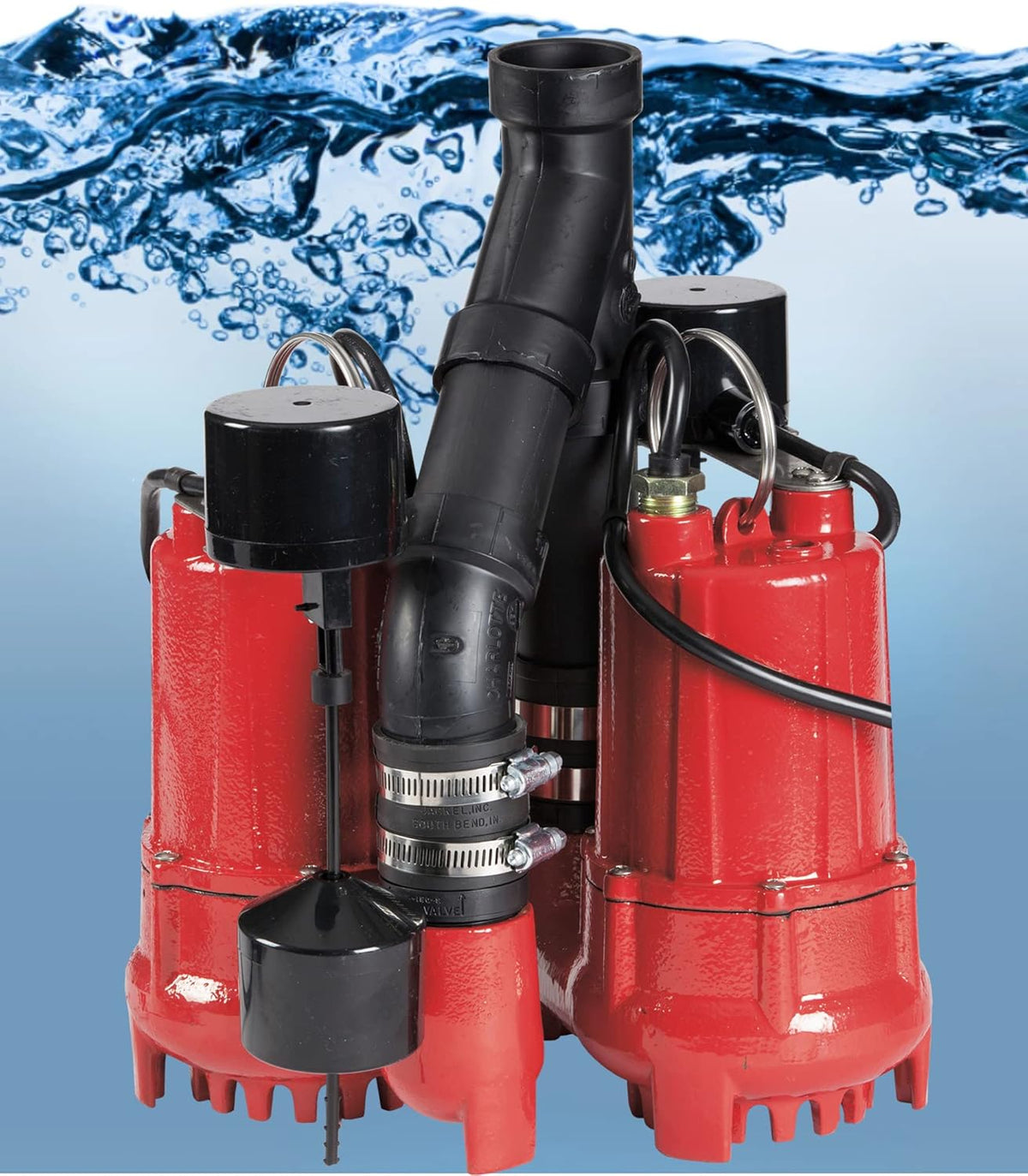 1/3 HP Dual Automatic Cast Iron Sump Pump System with 10-Foot Power Cord A5307