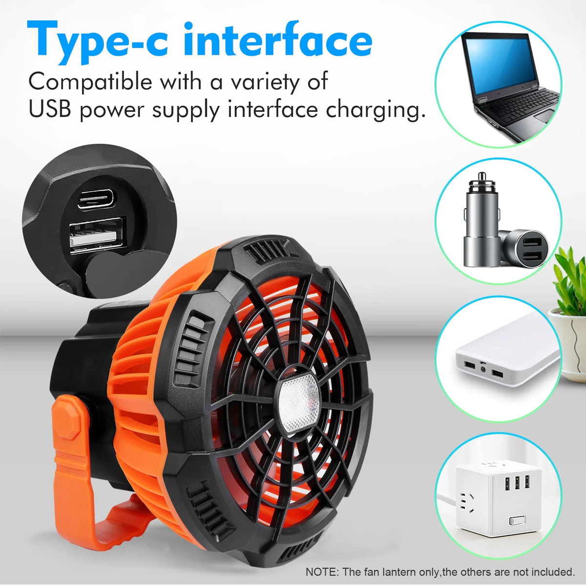 2-in-1 Camping Fan Lantern Power Bank B89840