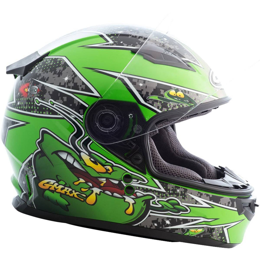 Full Face Alien Helmet Black/Blue K506