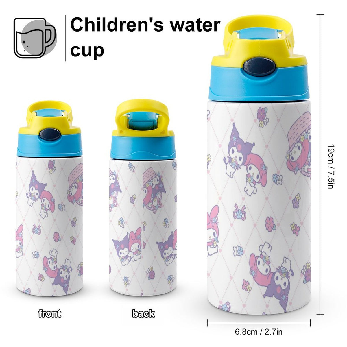 Stainless Steel Water Bottle with Straw K854