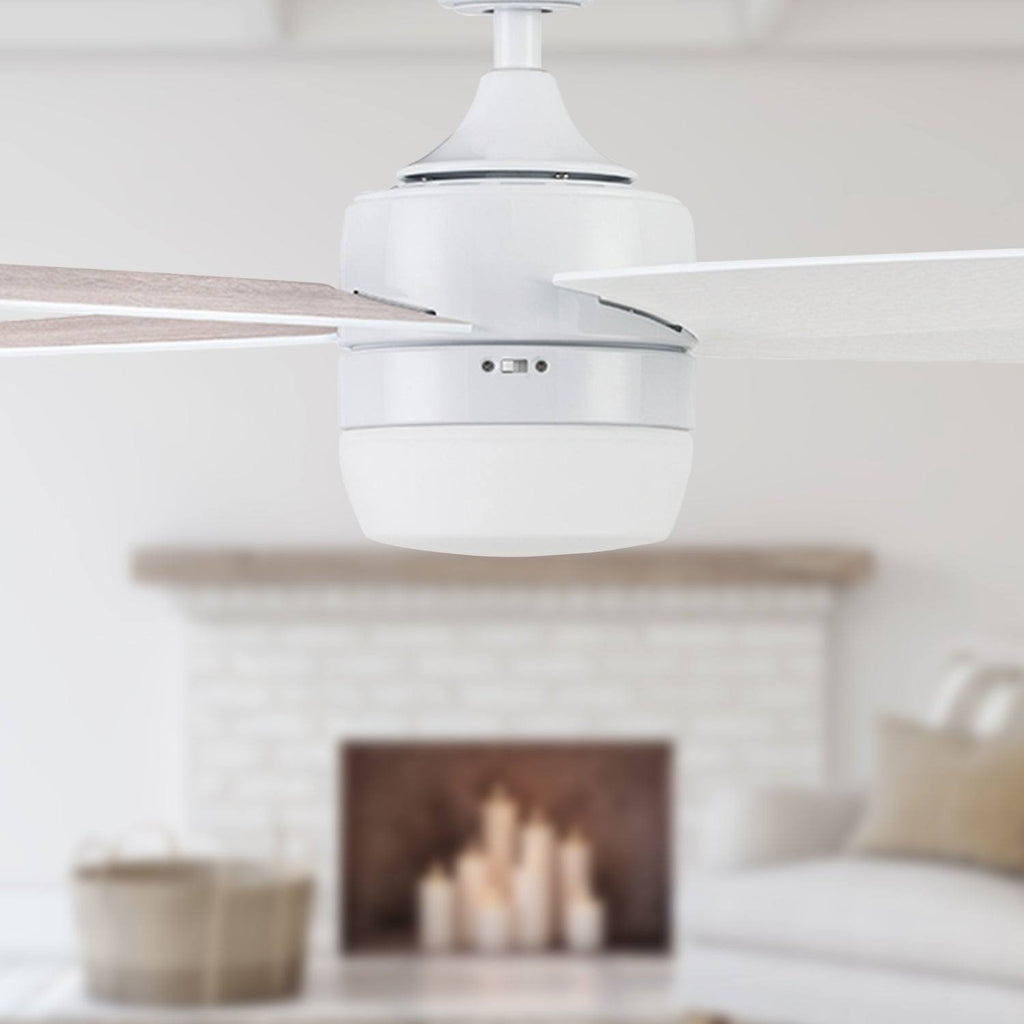 Bright White Indoor Ceiling Fan with Remote C8036