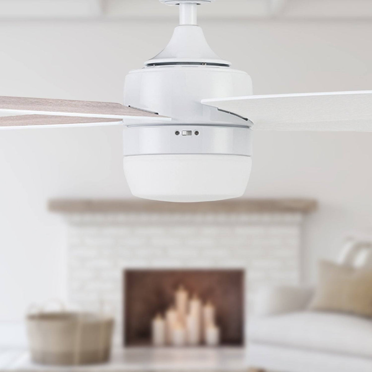 Bright White Indoor Ceiling Fan with Remote C8036