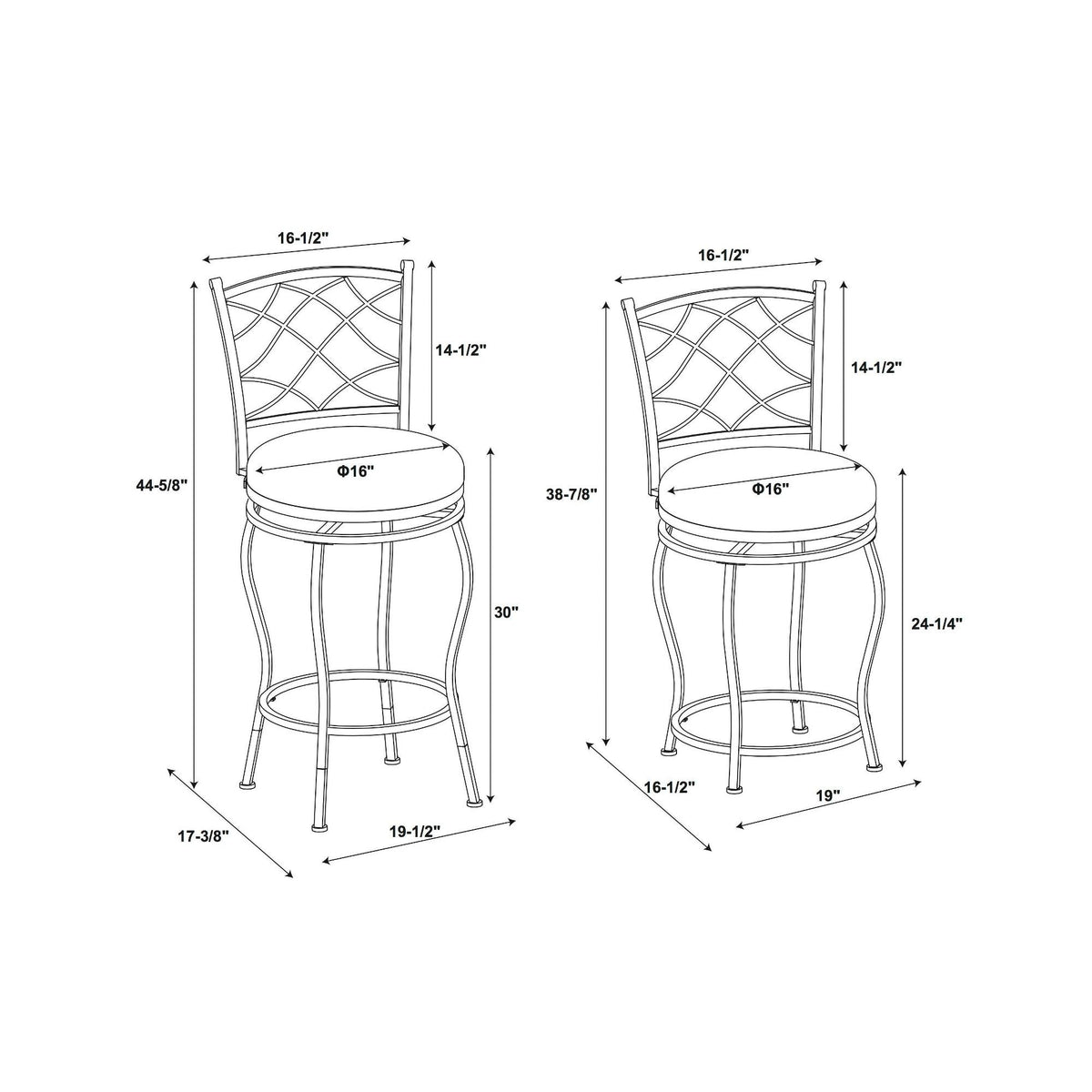 Brown Adjustable Stool Set of Three B77621