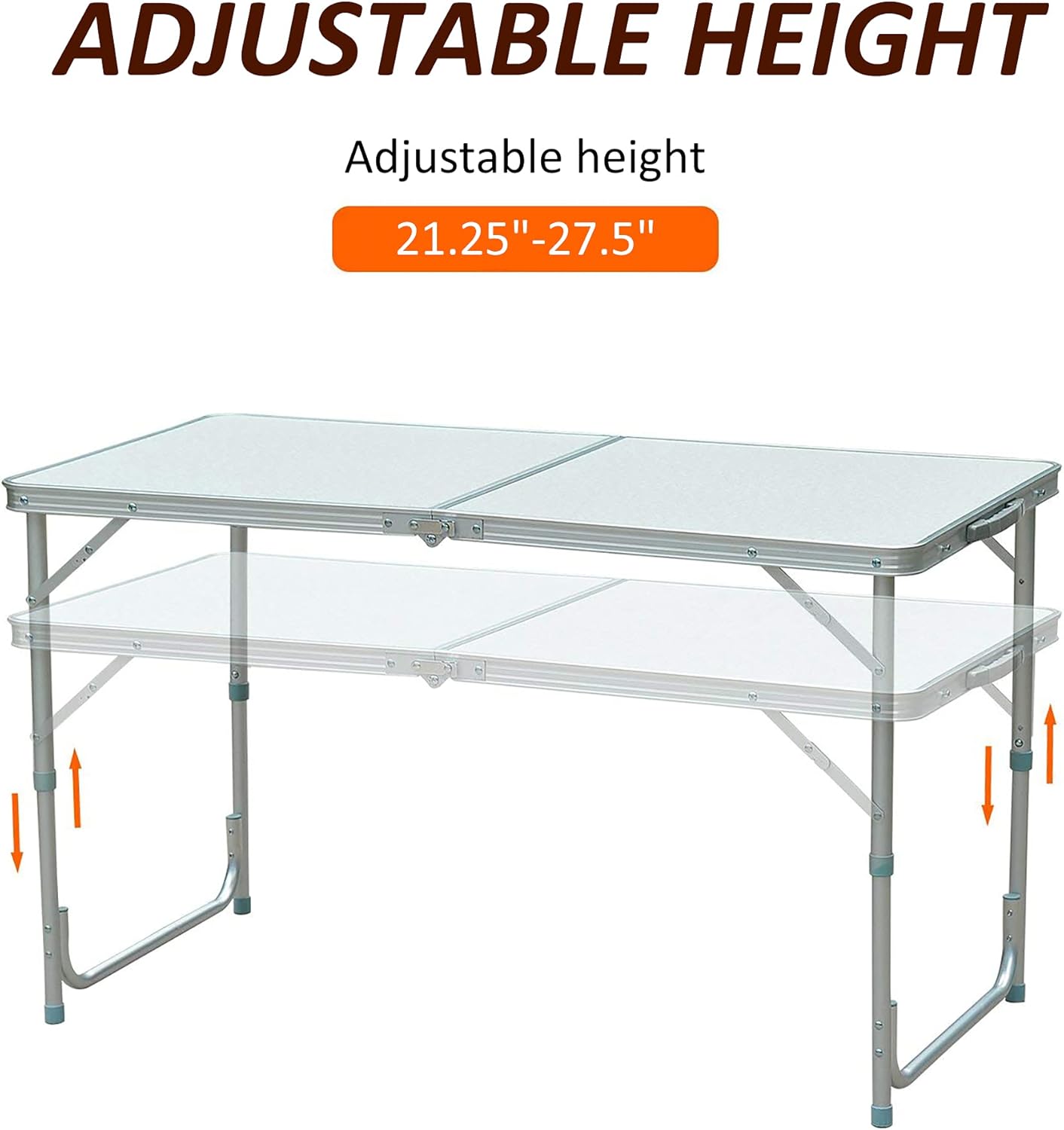 47 Aluminum Lightweight Portable Camping Table with Carry Handle F41734