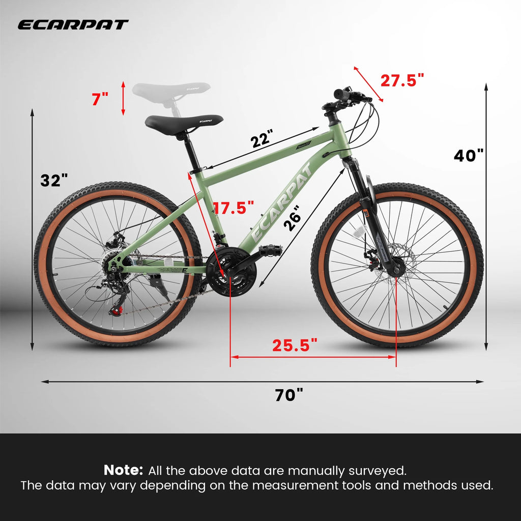 Mountain Bike 21-Speed Carbon Steel Frame 27.5 Inch Wheels U440