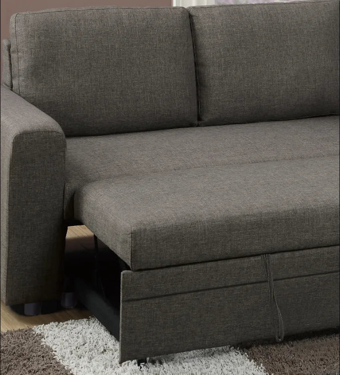 Convertible Sectional Sofa Pull out Bed Couch Storage Chaise C106