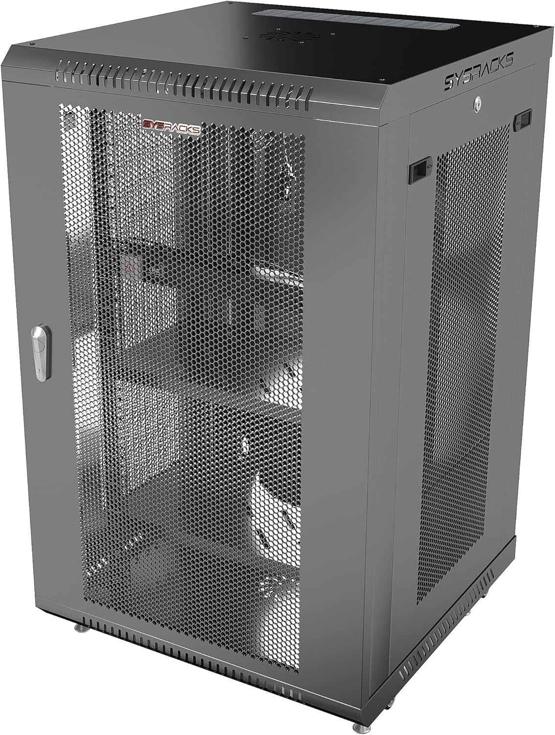 Wall Mount Server Rack Locking Network Cabinet 18 U Vented Enclosure with Casters Shelf V927031