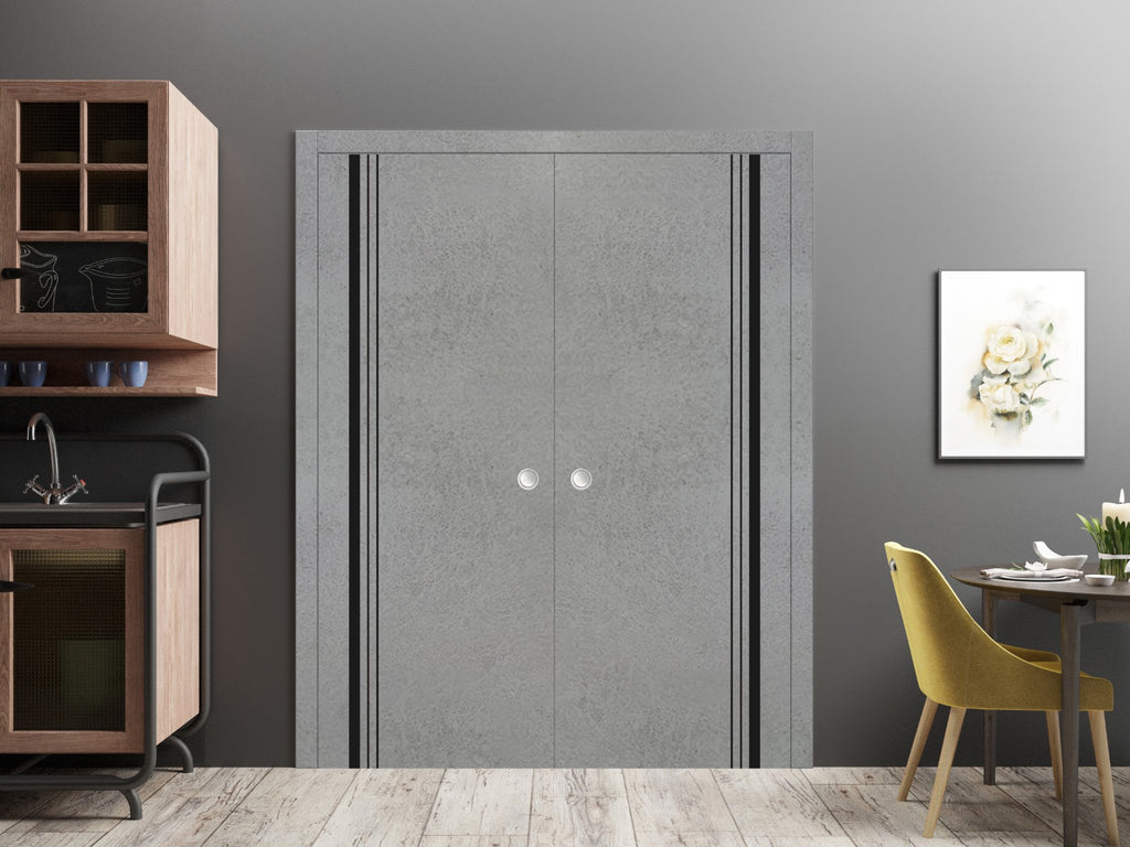 Sliding French Double Pocket Doors 36 x 84 inches Solid Wood Interior Doors M38002