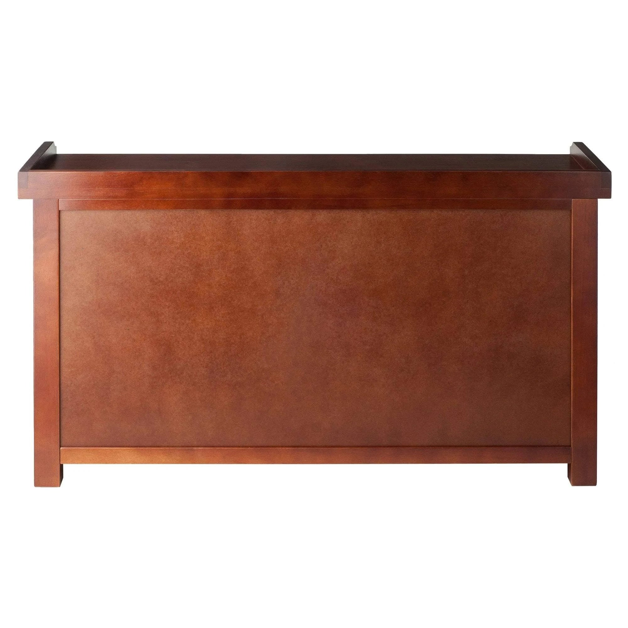 Antique Walnut Wood Bench With Storage Shelf B714851