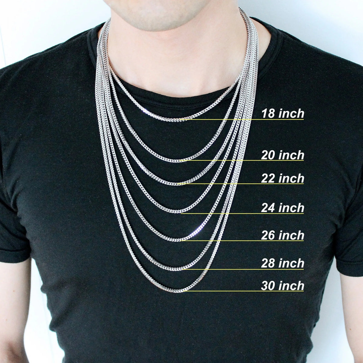 14K Yellow Gold Solid 3mm Byzantine Link Chain Pendant Necklace K2092