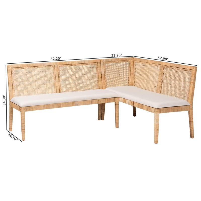 2-Piece Rattan Banquette Set U19512