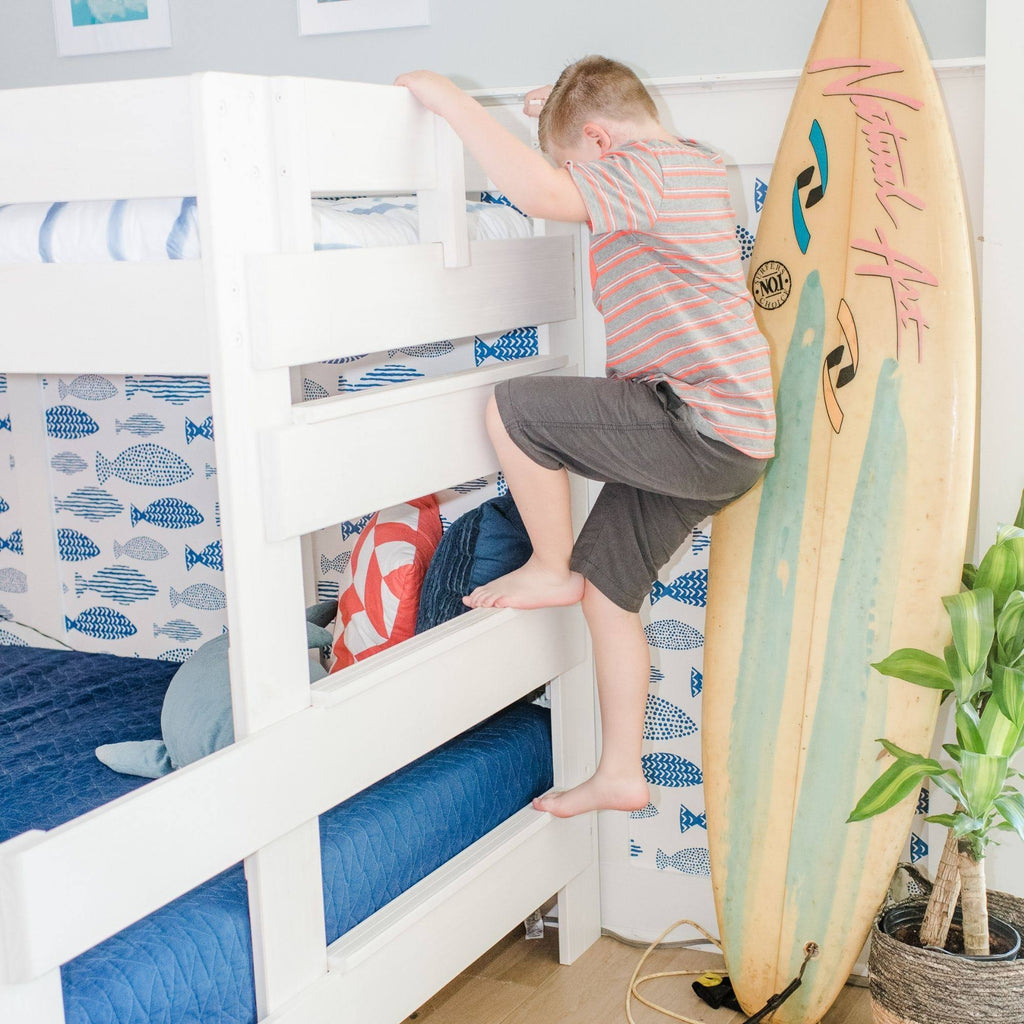 White Wash Farmhouse Twin XL/Queen Bunk Bed E9147