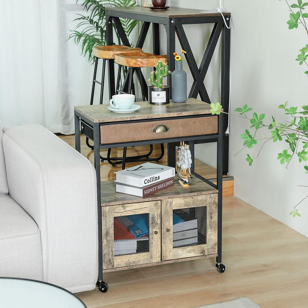 Mobile Printer Stand with Storage and Drawer X680177
