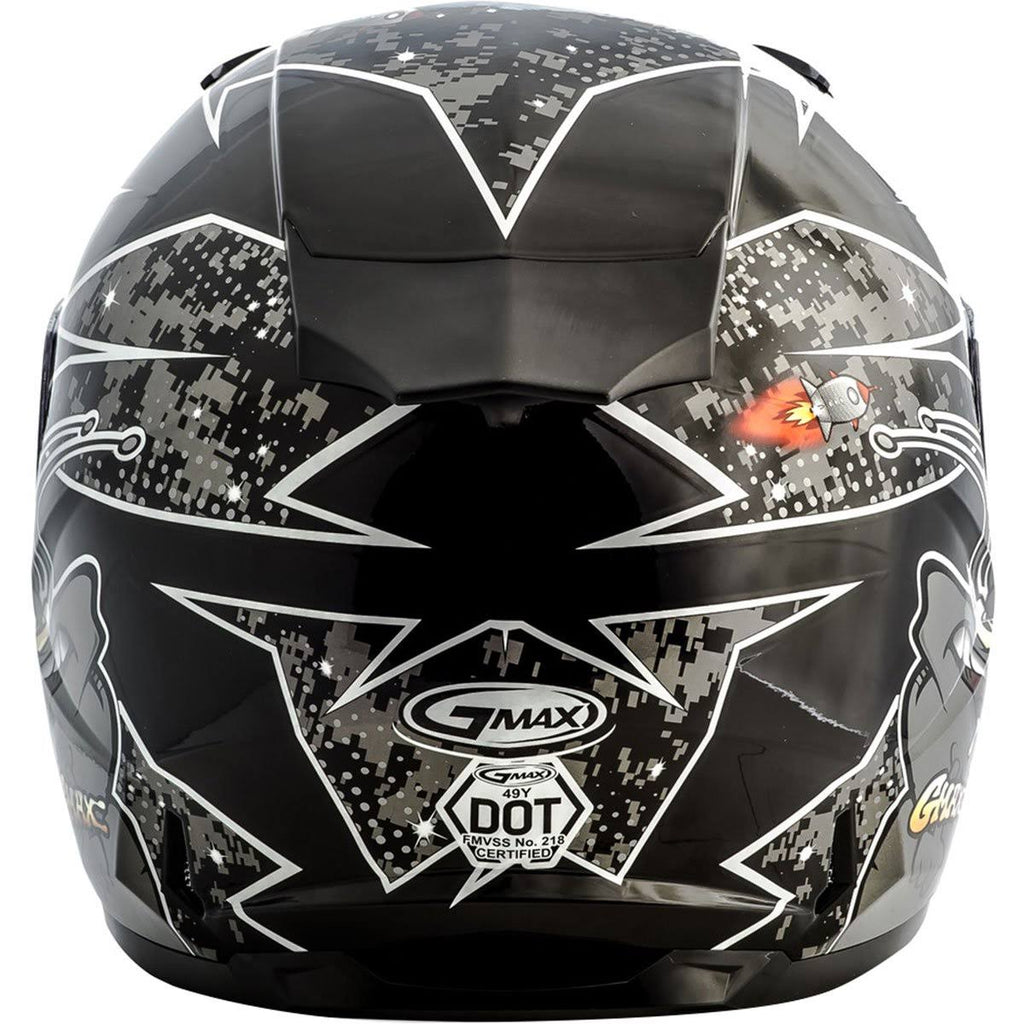 Full Face Alien Helmet Black/Blue K506