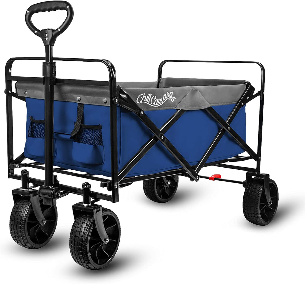 Purple Collapsible Folding Utility Wagon with Rubber Wheels W61542