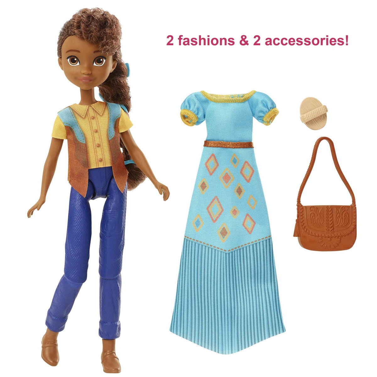 Pru Doll with 2 Fashion Outfits & Accessories, 7 Movable Joints I78908