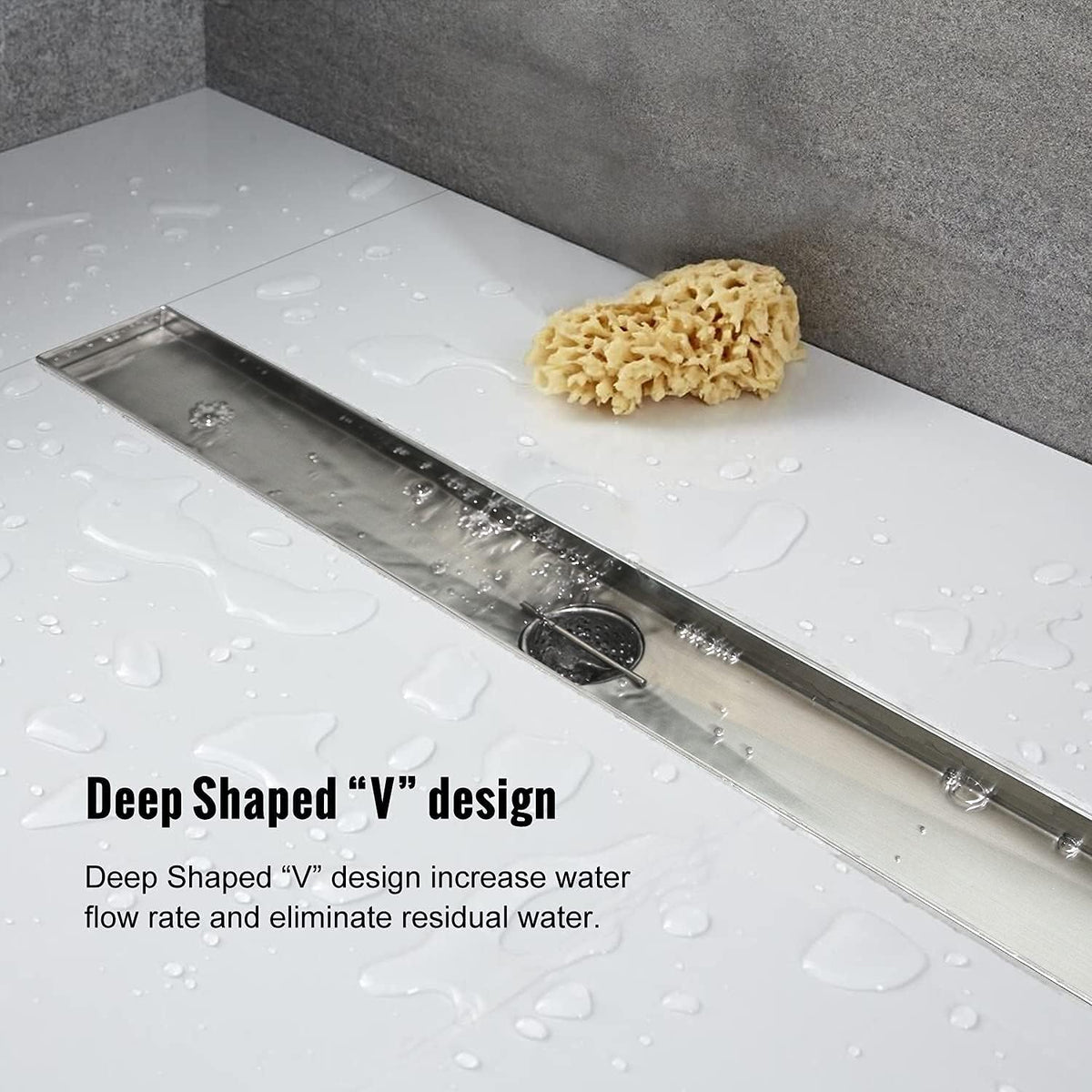 Brushed 304 Stainless Steel Linear Shower Drain 24 inch, Pack of 2 J982924