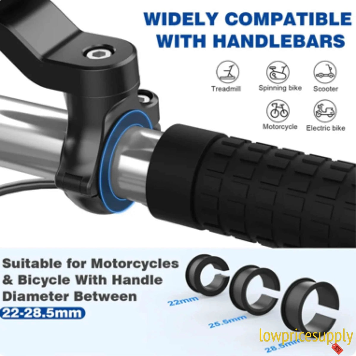Motorcycle Phone Holder with 15W Wireless Charging and USB-C, 5000mAh Power Bank, ABS Plastic M209