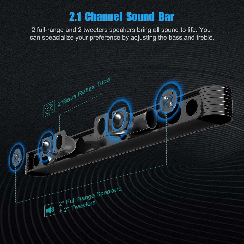27 Inch Bluetooth Sound Bar with Subwoofer V11398