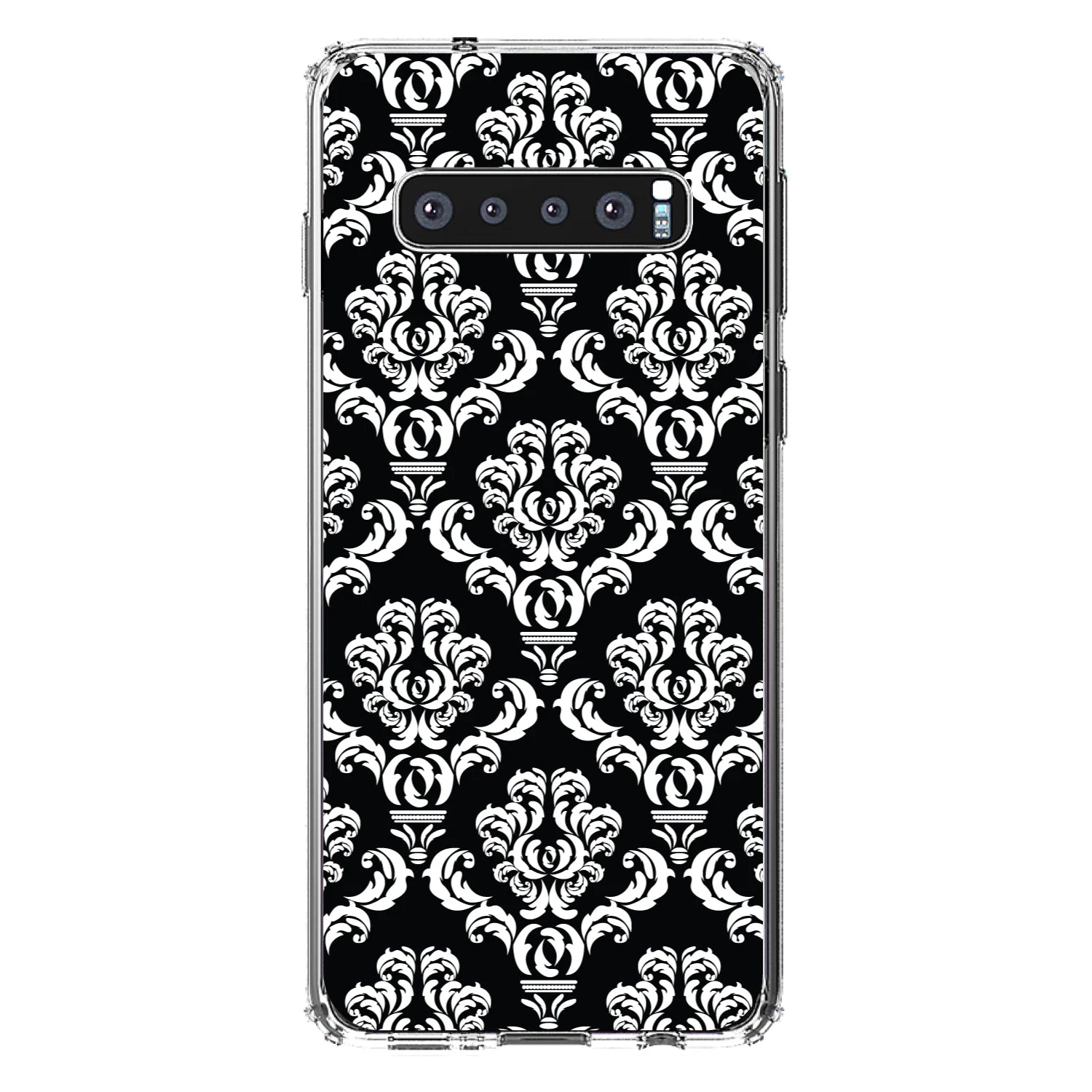 Clear Shockproof Hybrid Case for Samsung Galaxy S10+ Plus with TPU Bumper, Acrylic Back, Tempered Glass Screen Protector K659322