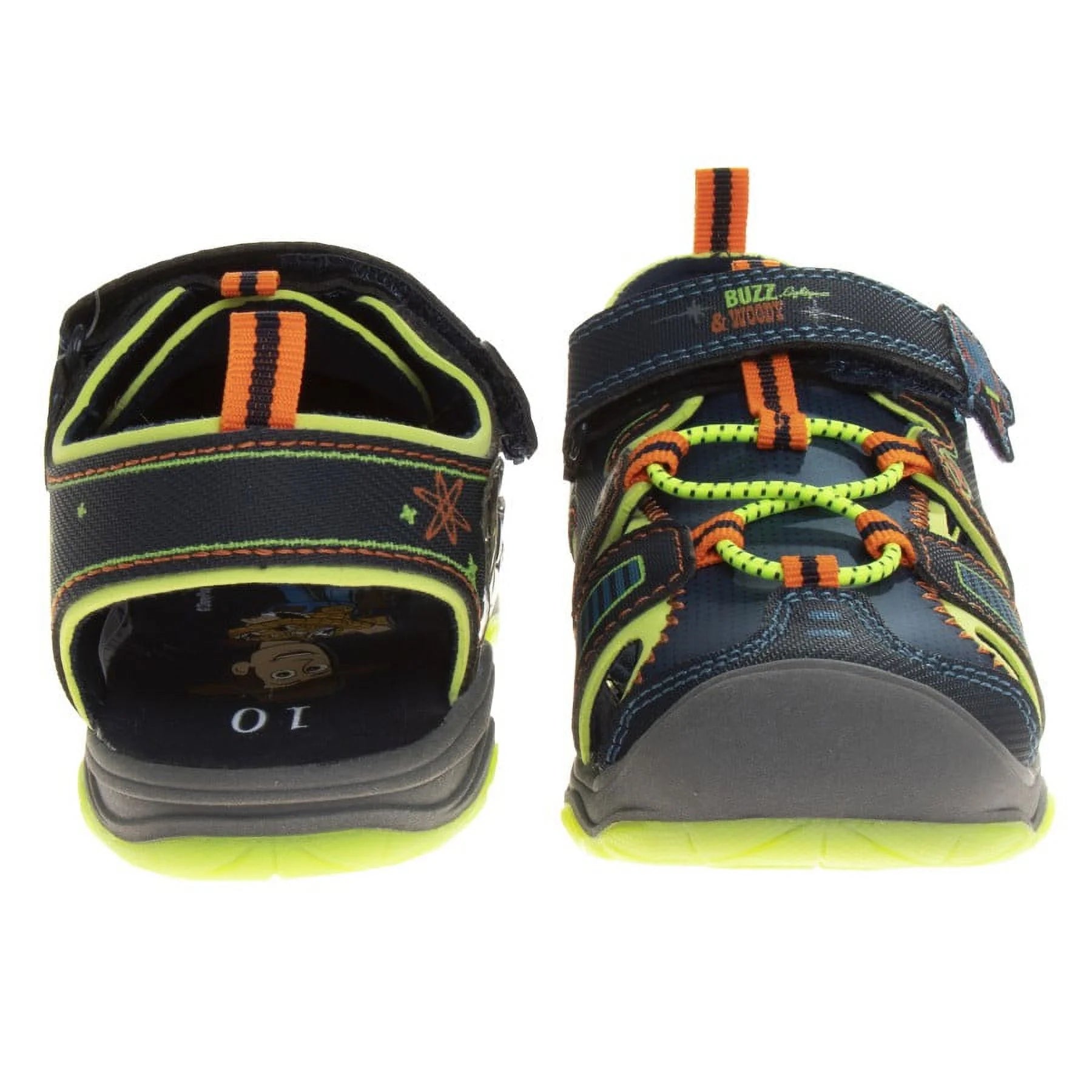 Navy/Lime Boys Toddler Closed-Toe Sport Sandals U357
