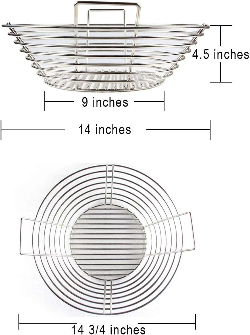 Stainless Steel Lump Charcoal Fire Basket with Divider L192