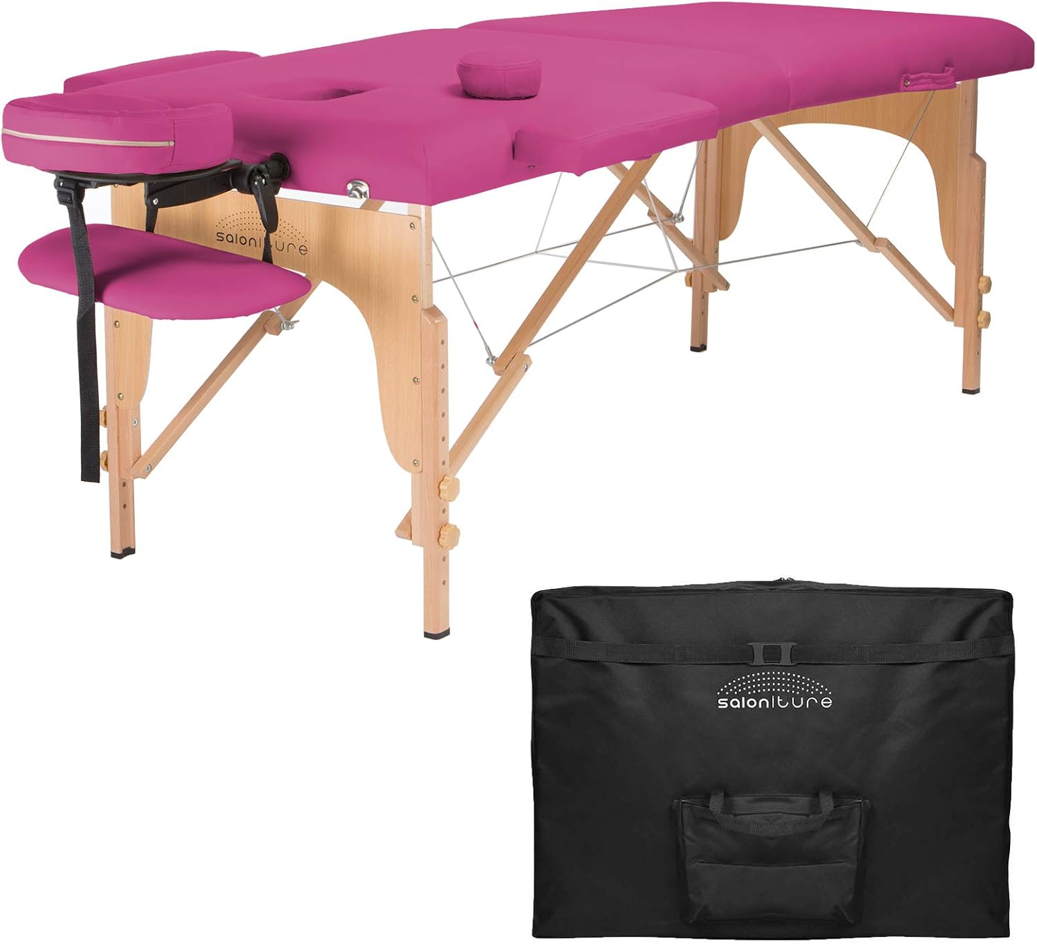 Black Portable Folding Massage Table with Carrying Case Y414728