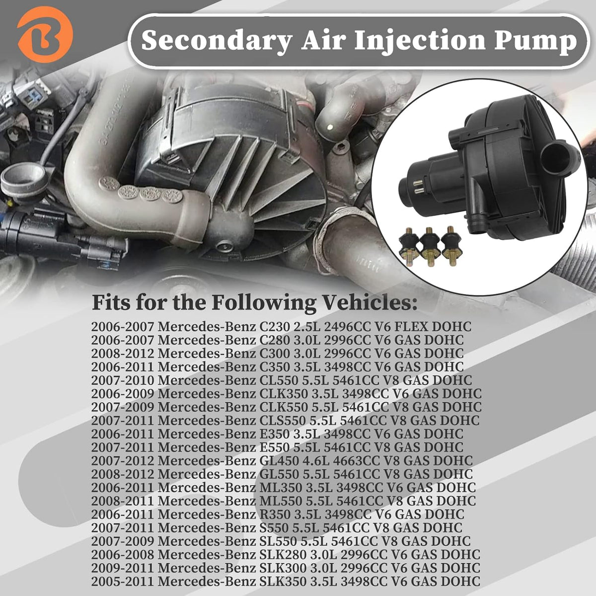 Pack of 2 Secondary Air Injection Smog Air Pump D630291