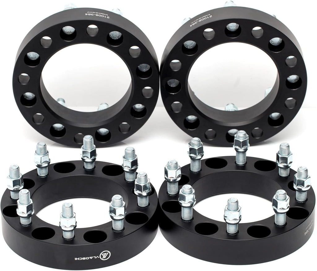 Black Forged 8x170 to 8x180 Wheel Adapters 1.5 Inch with 14x2 Studs Pack of 4 L91291