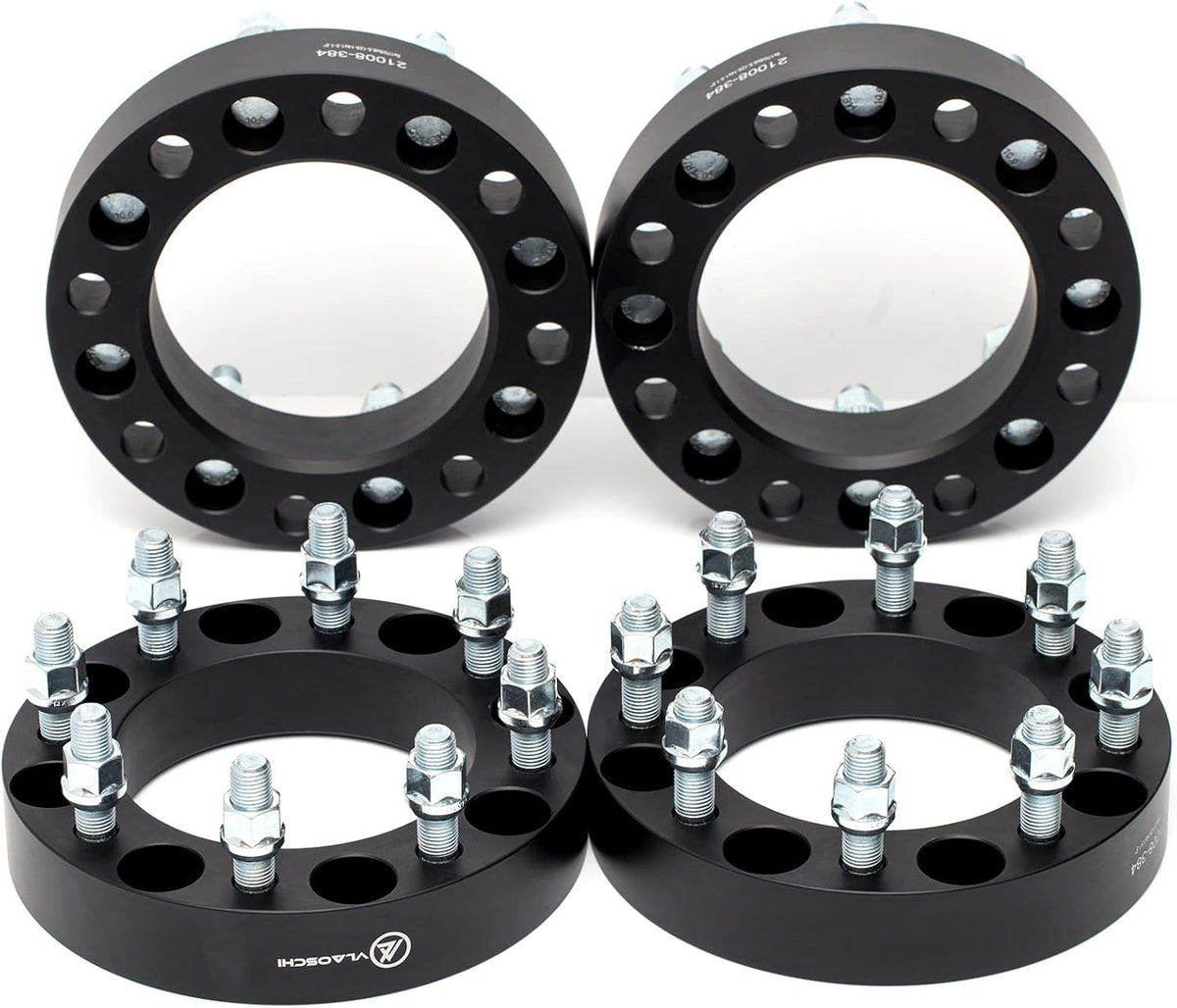 Black Forged 8x170 to 8x180 Wheel Adapters 1.5 Inch with 14x2 Studs Pack of 4 L91291