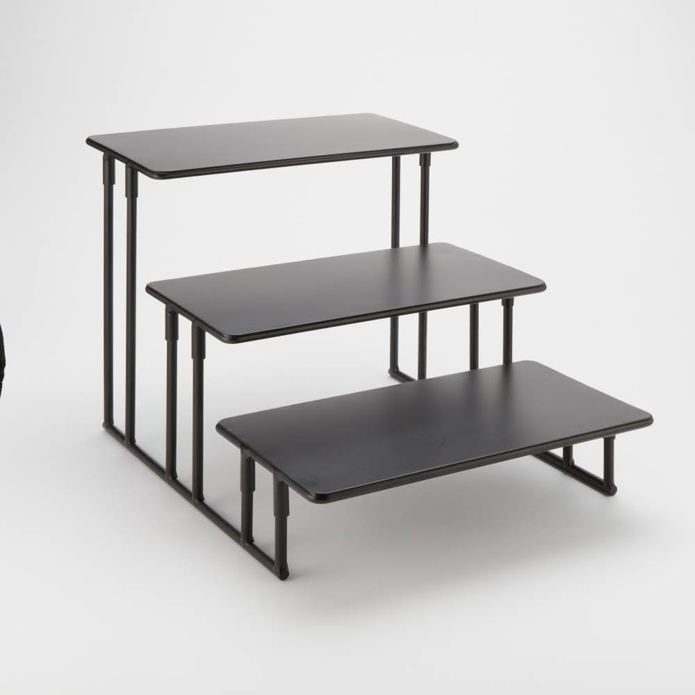 3 Tier Black Rectangular Display Stand H608972