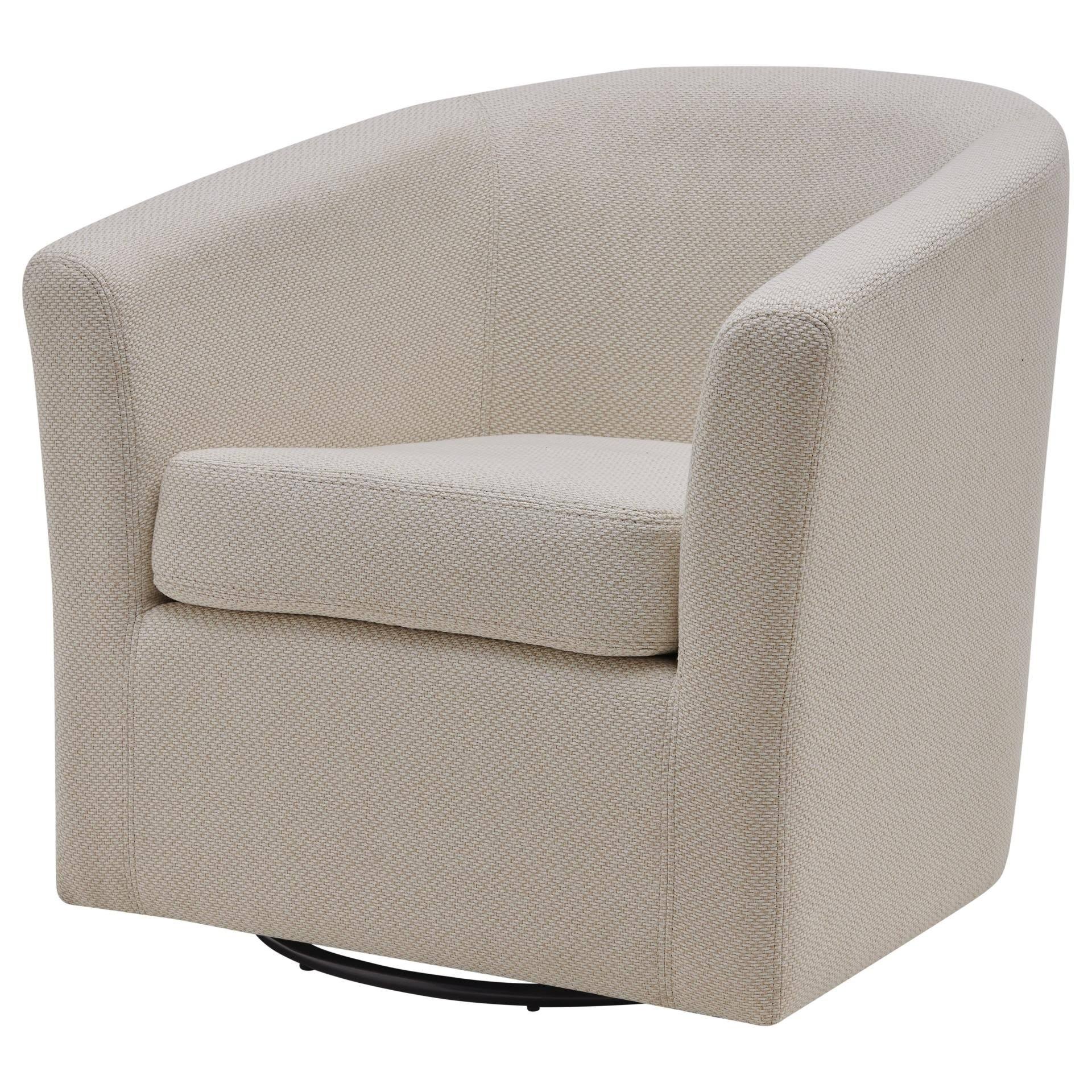 Cream Fabric Swivel Chair O584926