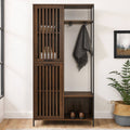72-Inch Slat Door Hall Tree, Dark Walnut G346