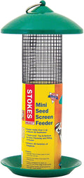Green Mini Mesh Screen Bird Feeder with Metal Roof Y622