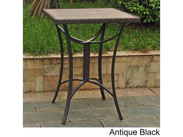 Black Antique Resin Wicker Aluminum Bar Table Q290595