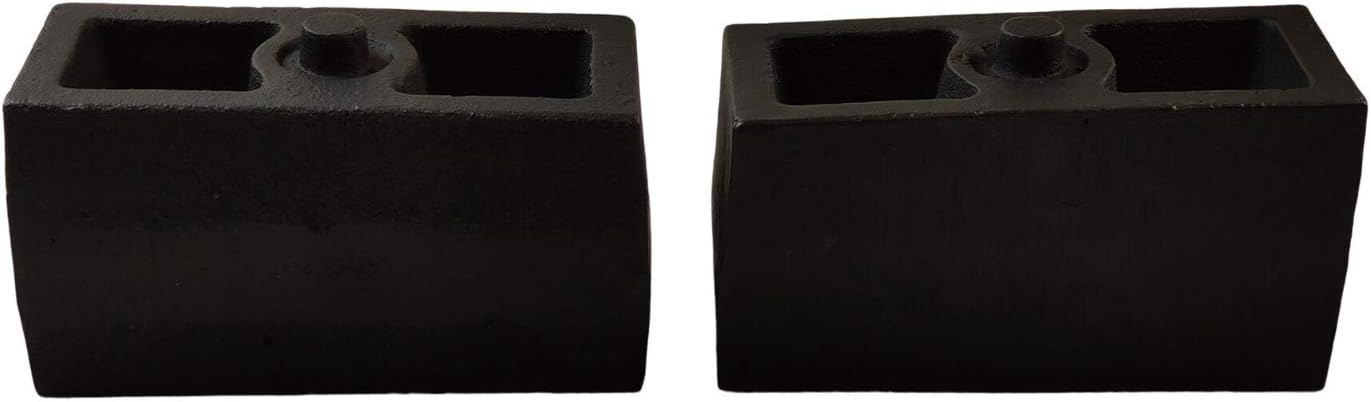 2 Rear Suspension Lift Solid Cast Iron Blocks Extra Long 12.5 Square Leaf Spring Axle U Bolts S6144
