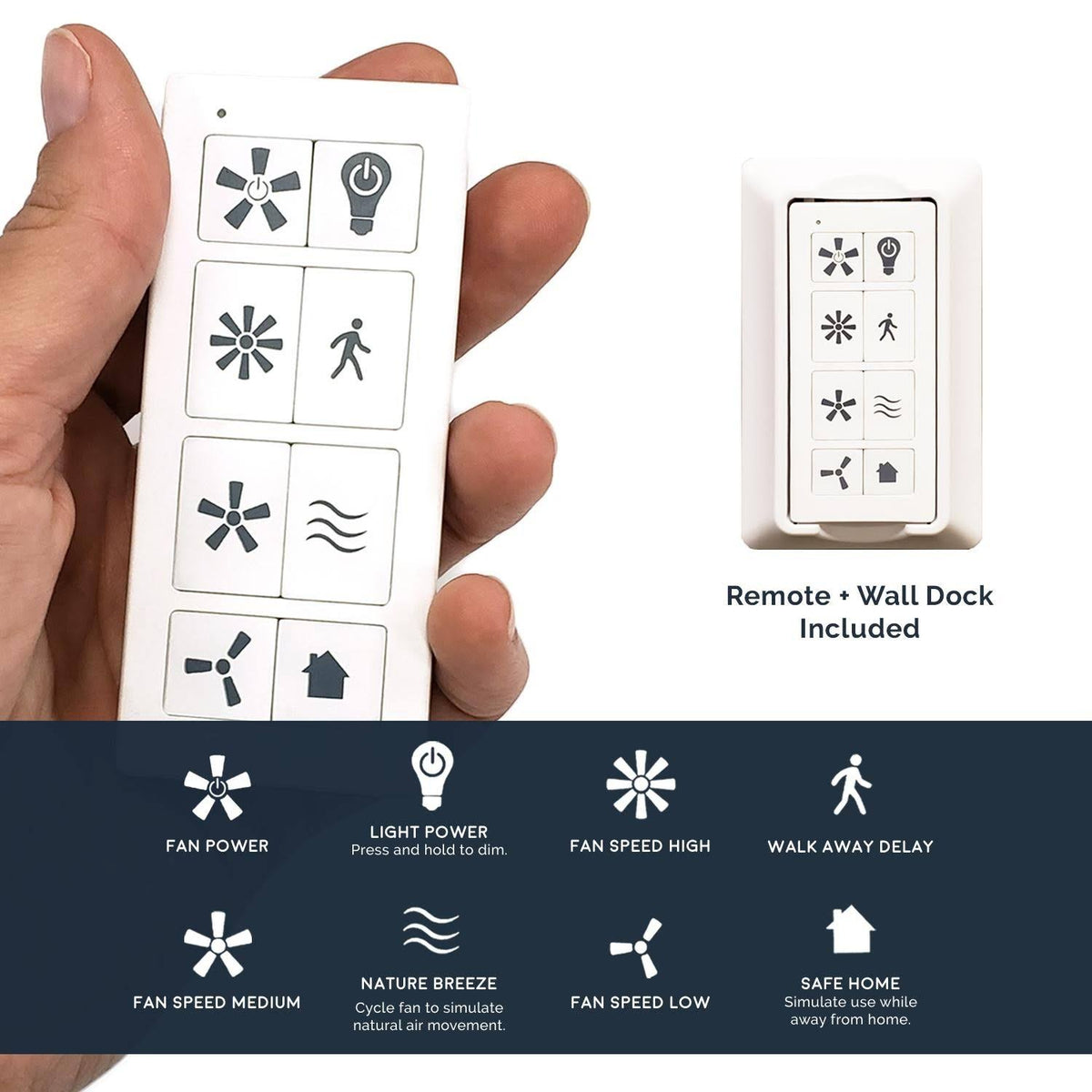 Bright White Indoor Ceiling Fan with Remote C8036
