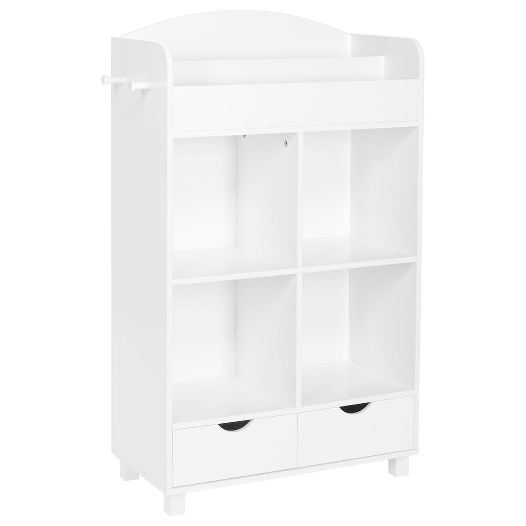 White Kids Cubby Storage Cabinet with Bookrack G5405