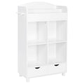 White Kids Cubby Storage Cabinet with Bookrack G5405