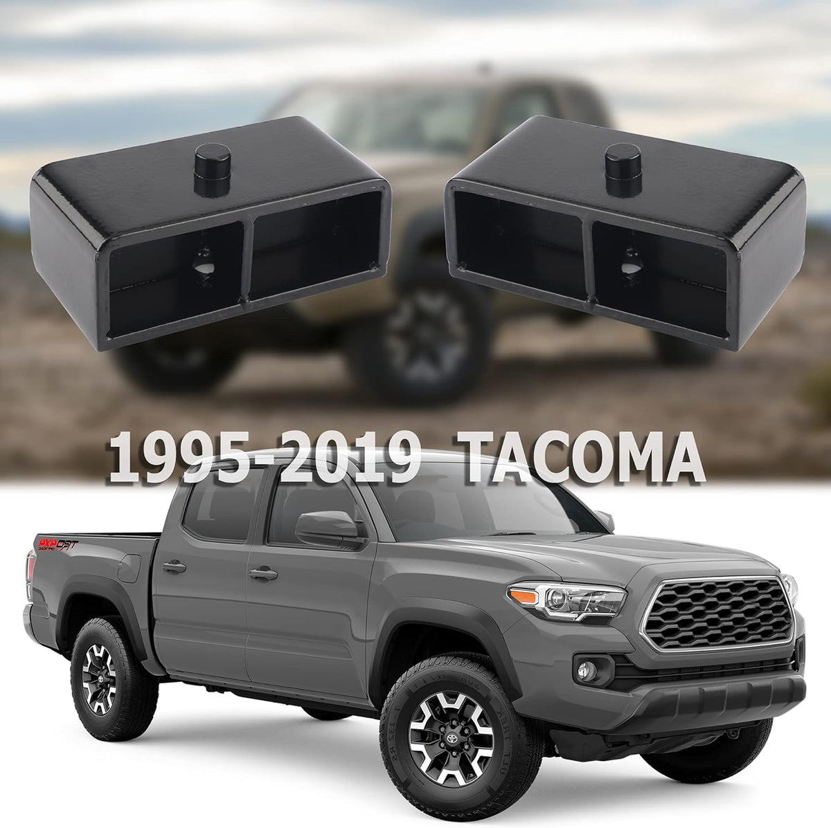 2" Rear Black Leveling Lift Block Kit Pack of 2 H955228