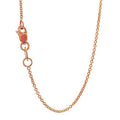 14k Solid Rose Gold 0.7 mm Round Cable Chain Necklace, Lobster Claw Clasp, 16 Inches U827
