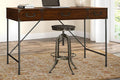 Vintage Golden Pine L Shaped Writing Desk with 2 Drawer Lateral File Cabinet Q11543