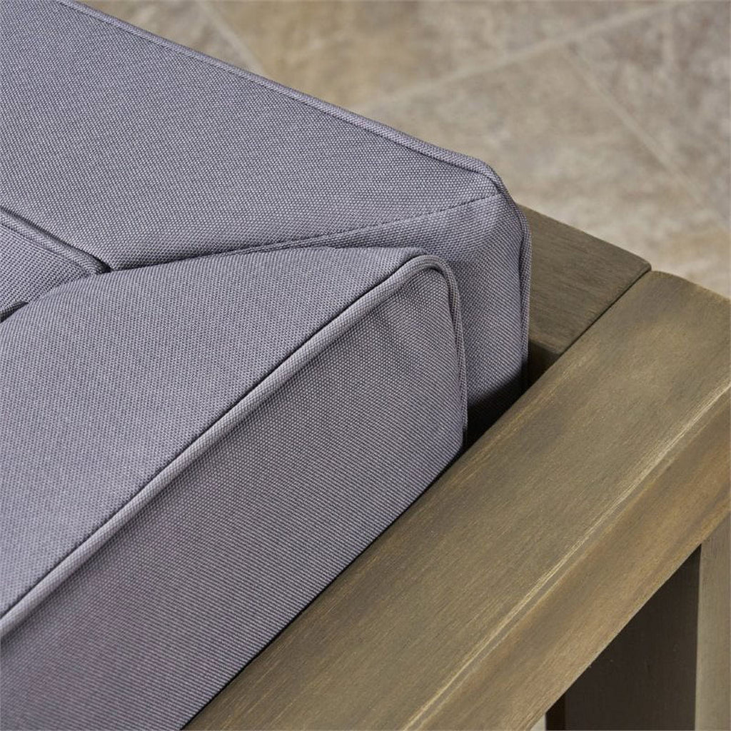4 Piece Outdoor Acacia Wood Sofa Set in Gray T886